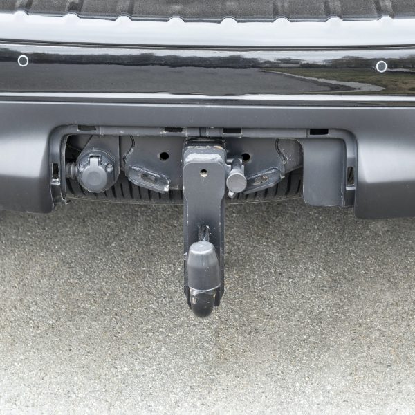 Tow hitch for towing a trailer of SUV. Day, horisontalshot Front view